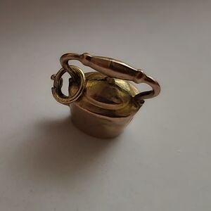9k Solid Gold Hollow Kettle Charm